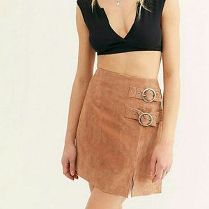 NWT! Free People El Dorado suede mini skirt